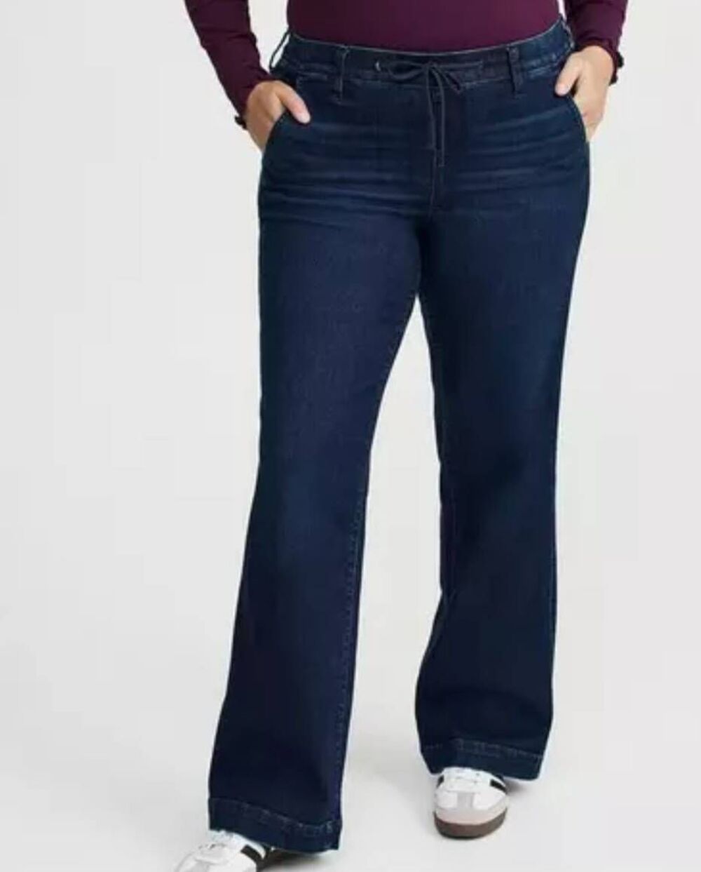 Torrid Jeans Women's 1X XL Blue Weekend Wide Leg Mid Rise Super Soft Comfort